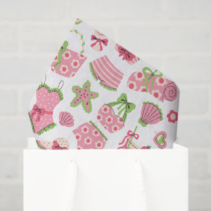 Pink & Green Coquette Summer Beach Vacation Tissue Paper