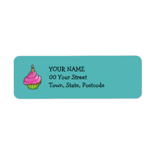 Pink & Green Cupcake aqua