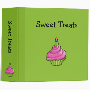 Pink & Green Cupcake green Binder