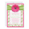 Pink Green Daisy Floral Damask Wedding Invitation
