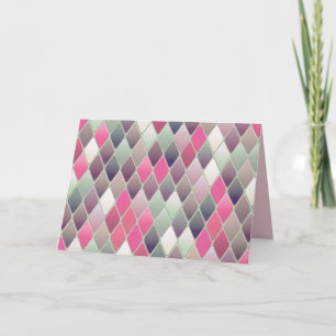 pink green diamond pastel greetings card