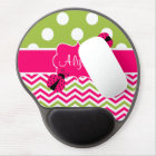 Pink Green Dots Chevron Ladybut Personalized