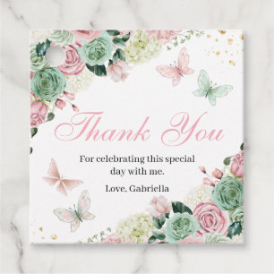 Pink & Green Enchanted Garden  Favour Tags