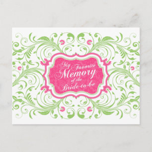 Pink Green Floral Memory Card for the Bride