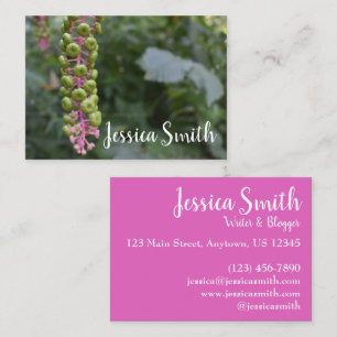 Pink Green Flower Blossoms Nature Photography Tree Business Card