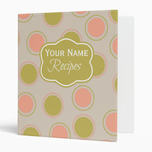 Pink & Green Fun Personalized Recipe Binder