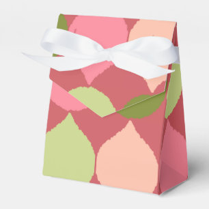 Pink Green Geometric Ikat Teardrop Circles Pattern Favor Box