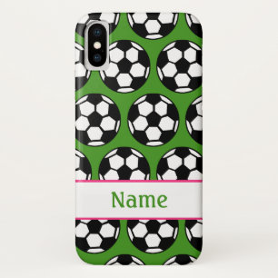 Pink Green Girls Soccer Ball iPhone 5 Case