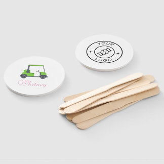 Pink Green Golf Cart Personalized funny Hand Fan