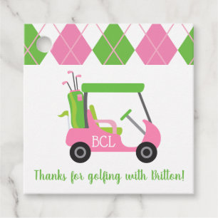 Pink & Green Golf Personalized Gift or Favour Tags