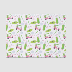 Pink & Green Golf Tissue Paper