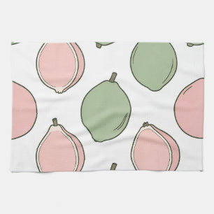 Pink Green Guava Pattern Kitchen Towel