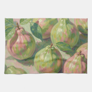 Pink Green Guava Still Life Kitchen Towel