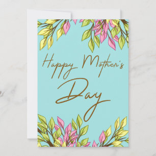 Pink Green Happy Mother’s Day Bouquet Card