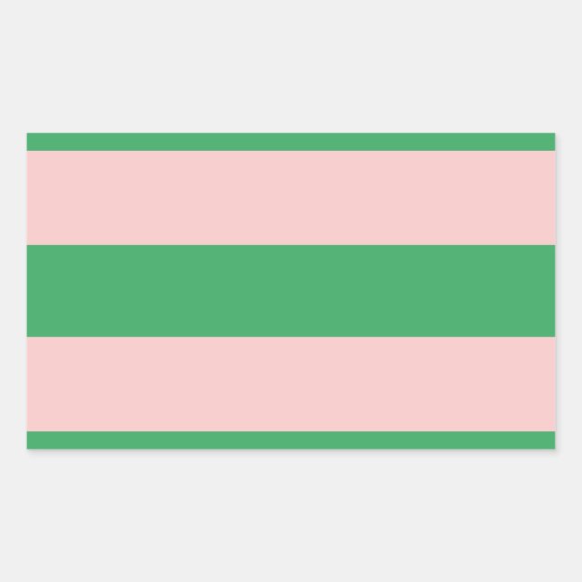Pink & Green Horizontal Stripe | Any Size | Custom Sticker (Front)