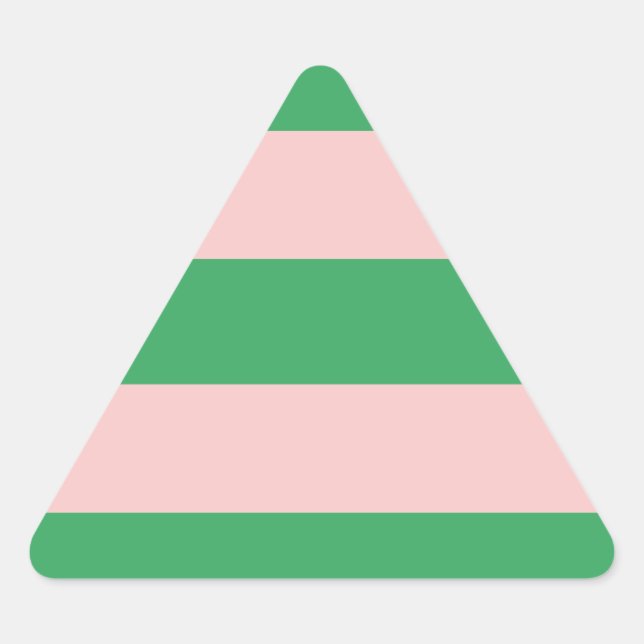 Pink & Green Horizontal Stripe | Any Size | Custom Triangle Sticker (Front)