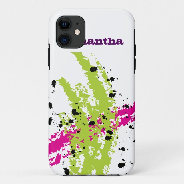 Pink Green iPhone 5 Mate à peine là™ Coque (Dos)