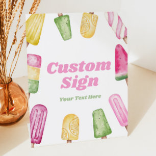Pink Green Jaune Popsicle Party Panneau personnali