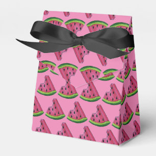 Pink Green Juicy Watermelon Melon Slice Fruit Favor Box