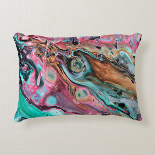 Pink & Green marble Accent Pillow