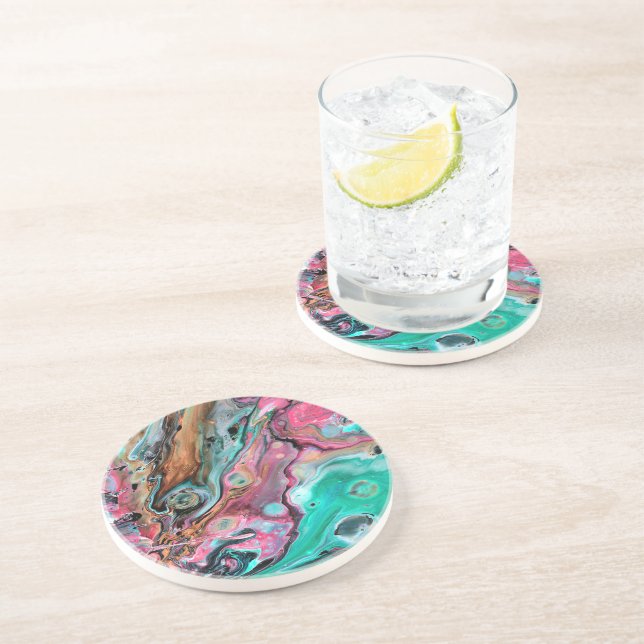 Pink & Green marble  Coaster (Side)