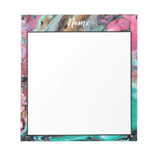 Pink & Green marble personalized Notepad
