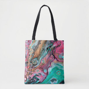 Pink & Green marble Tote Bag