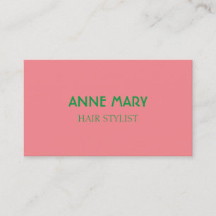 Pink Green Modern Bold Hair Stylist Salon Girly Business Card