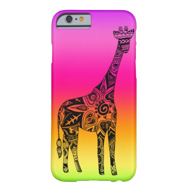 Pink & Green Neon Giraffe Case-Mate iPhone Case (Back)
