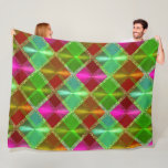 Pink Green Orange Glitter Plaid Design Fleece Blanket<br><div class="desc">Pink Green Orange Glitter Plaid Design</div>