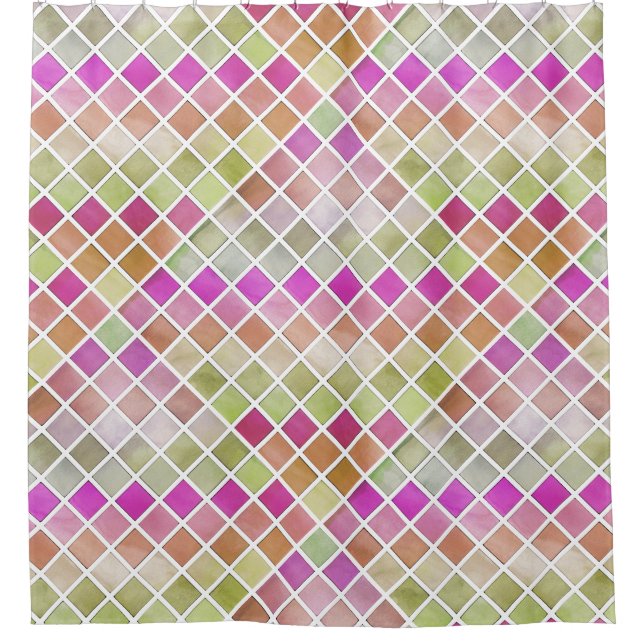 Pink Green Orange Mosaic Design (Front)
