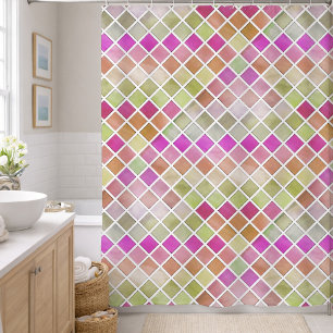Pink Green Orange Mosaic Design