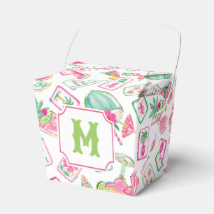 Pink & Green Palm Beach Mahjong & Mixers Monogram Favor Box