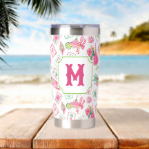 Pink & Green Palm Beach Mahjong & Mixers Monogram