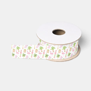 Pink & Green Palm Beach Nutcracker Christmas Grosgrain Ribbon