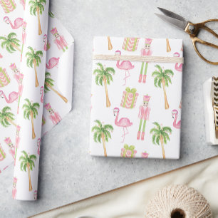 Pink & Green Palm Beach Nutcracker Christmas Wrapping Paper