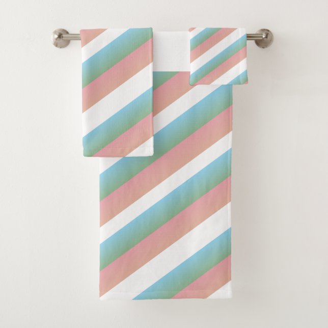 Pink Green Pastel Ombre Multi - Stripes (En situation)