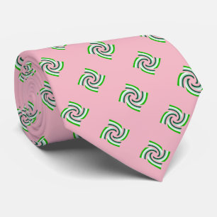 Pink Green Pattern Tie