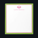 Pink Green Personalized Name Fun Pickleball  Notepad<br><div class="desc">A Super fun notepad for pickleball lovers! Design features crossed pickleball paddles and your custom text. Add a name, monogram, club name, etc. Easily change the colours too. Makes a really thoughtful birthday or holiday gift for your tournament partner, coach or anyone who is obsessed with the awesome sport of...</div>