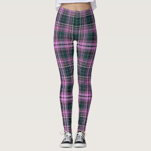 Pink/Green Plaid Women Leggings