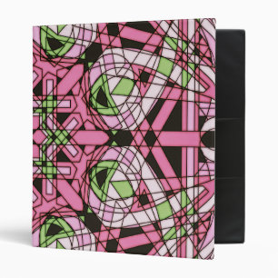 Pink & Green Psychedelic Kaleidoscope Mandala  Binder