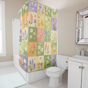 Pink Green Purple Pastel Quilt Patchwork Floral