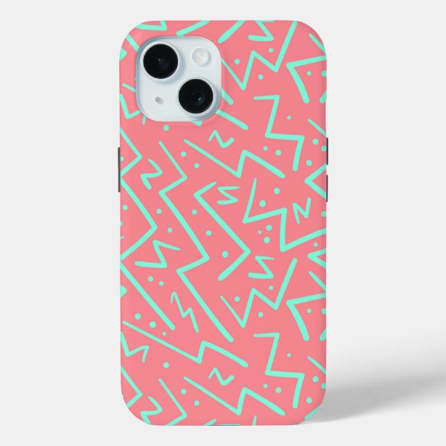 Pink & Green Retro Psychedelic Design Case-Mate iPhone Case (Back)
