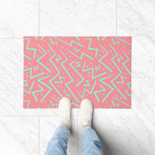 Pink & Green Retro Psychedelic Design Doormat