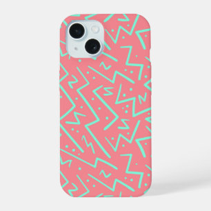Pink & Green Retro Psychedelic Design iPhone 15 Case