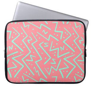 Pink & Green Retro Psychedelic Design Laptop Sleeve