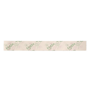 Pink Green Retro Y2K 70s Flower Pattern Satin Ribbon