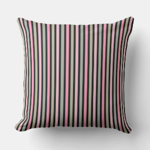 Pink/Green Reversible Stripe Decorative Pillow