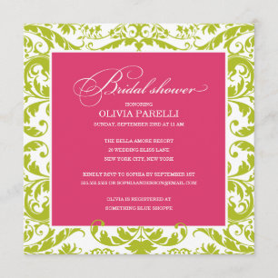 PINK & GREEN SHOWER   BRIDAL SHOWER INVITE