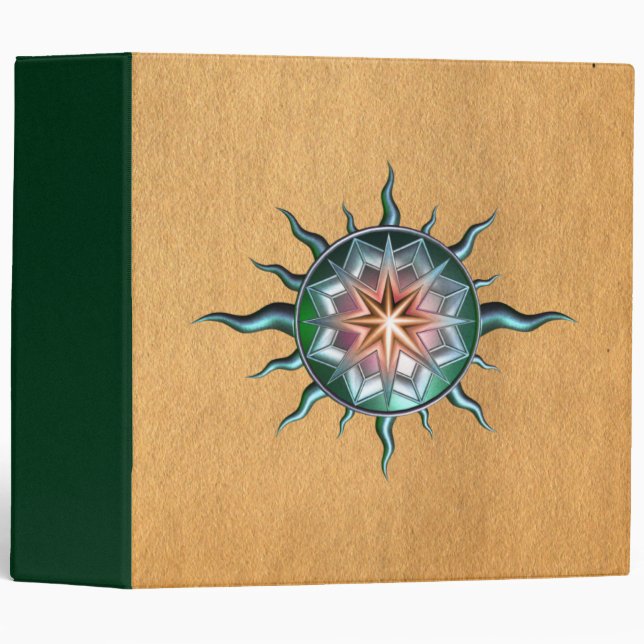Pink & Green Star Binder (Front/Spine)